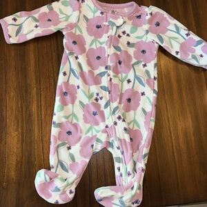 Fleece floral pajamas